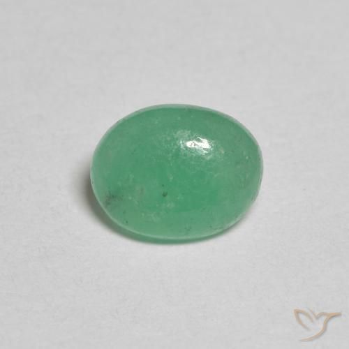 0.62ct 天然 ライトグリーン エメラルド, 楕円形, 半透明