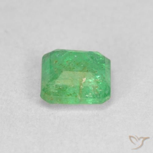 0.42カラットの天然シャムロックグリーンエメラルド、八角形 / エメラルドカット、SI