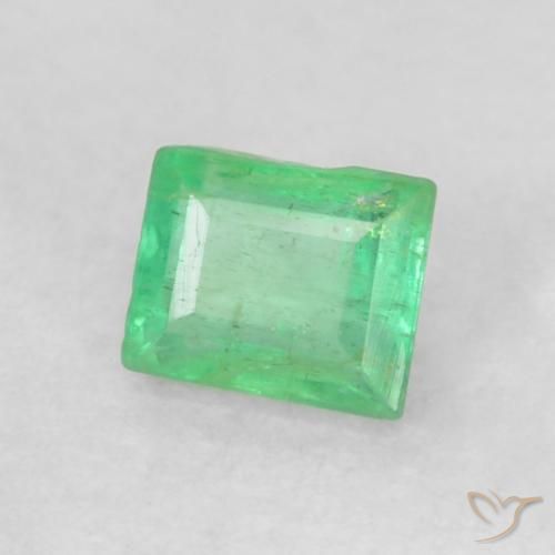 0.18カラットの天然薄いシャムロックグリーンエメラルド、バゲット、VS