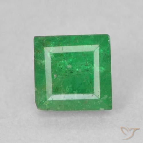 0.23ct 天然 ミディアムグリーン エメラルド, 四角形, I1