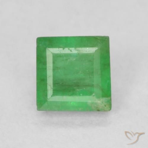 0.16ct 天然 シャムロックグリーン エメラルド, 四角形, I1