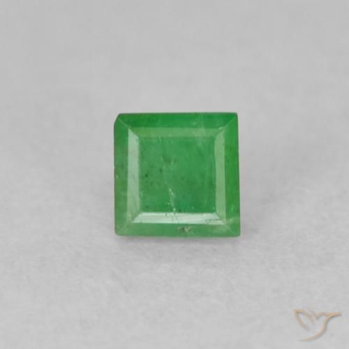 0.22ct 天然 シャムロックグリーン エメラルド, 四角形, I1