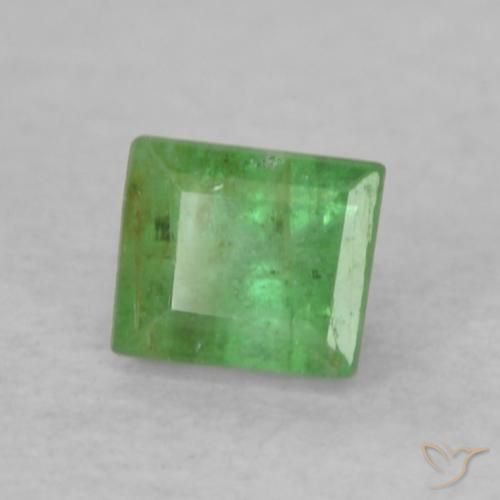 0.20カラットの天然ミディアムグリーンエメラルド、バゲット、SI