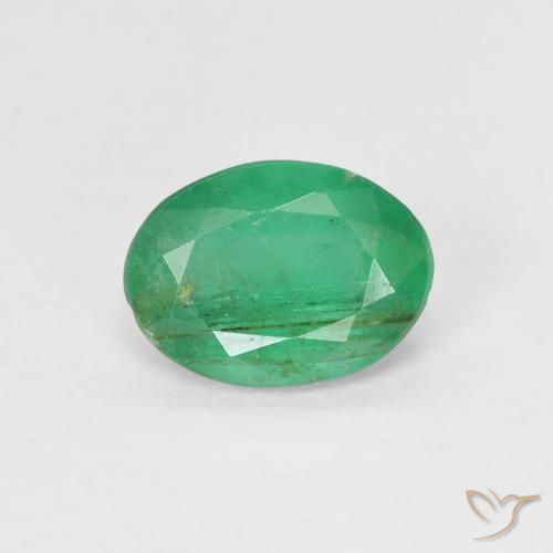 0.77ct 天然 ジェイドグリーン エメラルド, 楕円形, VS-SI