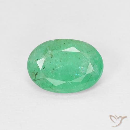 0.76ct 天然 ミディアムグリーン エメラルド, 楕円形, VS-SI
