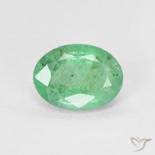 0.78ct 天然 ライトグリーン エメラルド, 楕円形, VS-SI
