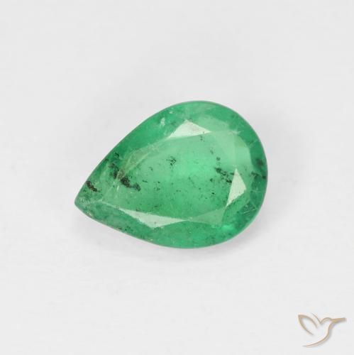 1.03ct 天然 ミディアムグリーン エメラルド, 洋梨の形, VS-SI