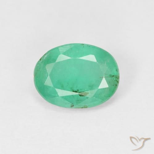 1.28ct 天然 ミディアムグリーン エメラルド, 楕円形, VS-SI
