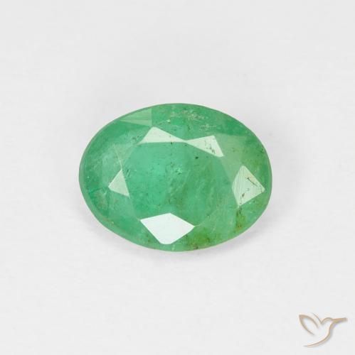 0.92ct 天然 ブルーグリーン エメラルド, 楕円形, VS-SI
