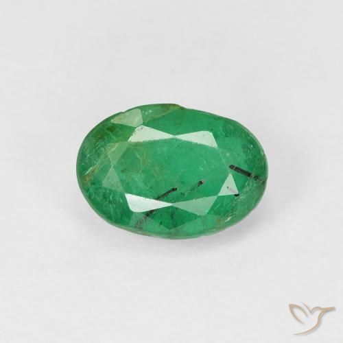 0.93ct 天然 ウォームグリーン エメラルド, 楕円形, SI
