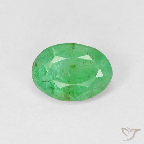 0.80ct 天然 ミディアムグリーン エメラルド, 楕円形, SI