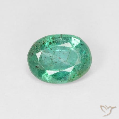 1.09ct 天然 クールグリーン エメラルド, 楕円形, VS-SI