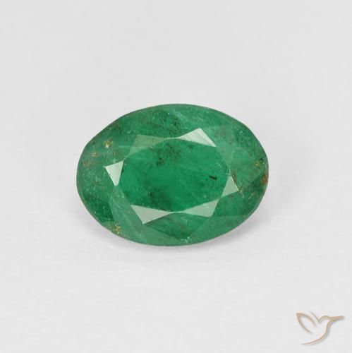 1.02ct 天然 ウォームグリーン エメラルド, 楕円形, VS-SI