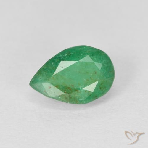 0.73ct 天然 ミディアムグリーン エメラルド, 洋梨の形, SI