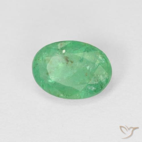 0.79ct 天然 ミディアムグリーン エメラルド, 楕円形, SI