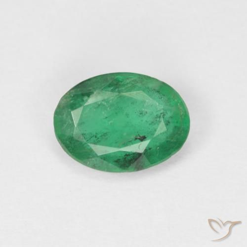 0.60ct 天然 ウォームグリーン エメラルド, 楕円形, SI