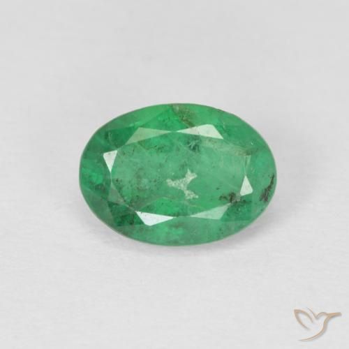 0.79ct 天然 ウォームグリーン エメラルド, 楕円形, SI