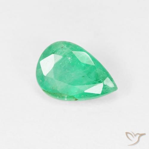 0.78ct 天然 濃いミントグリーン エメラルド, 洋梨の形, VS-SI