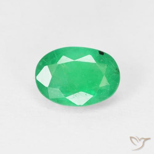 0.86ct 天然 黄みがかったグリーン エメラルド, 楕円形, VS-SI