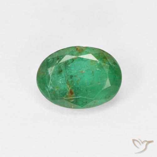 0.83ct 天然 ミディアムグリーン エメラルド, 楕円形, SI