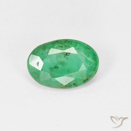 0.66ct 天然 鮮やかなグリーン エメラルド, 楕円形, SI