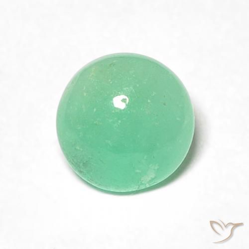0.70ct 天然 薄いミントグリーン エメラルド, ラウンド, 半透明