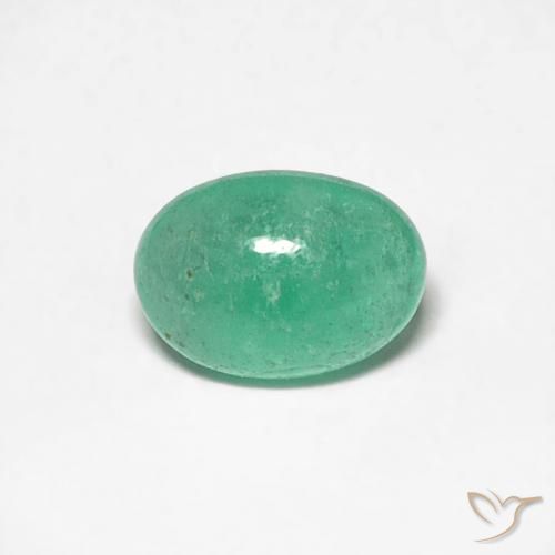 0.46ct 天然 鮮やかなグリーン エメラルド, 楕円形, 半透明