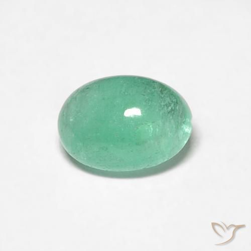 0.53ct 天然 鮮やかなグリーン エメラルド, 楕円形, 半透明