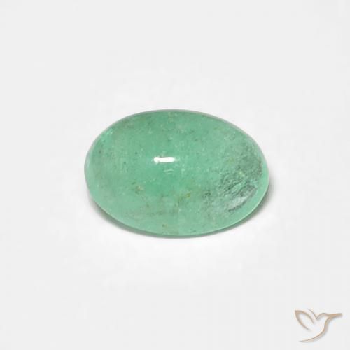 0.39ct 天然 鮮やかなグリーン エメラルド, 楕円形, 半透明