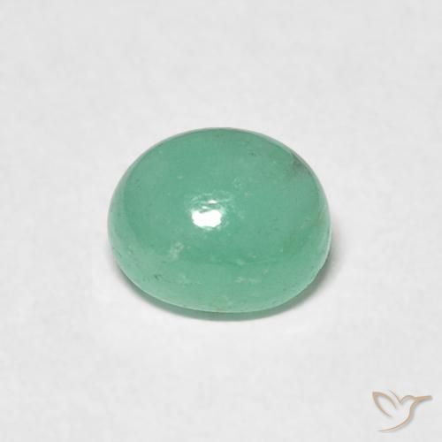 0.55ct 天然 ミディアムグリーン エメラルド, 楕円形, 半透明