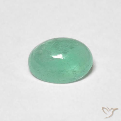 0.48ct 天然 シダグリーン エメラルド, 楕円形, 半透明