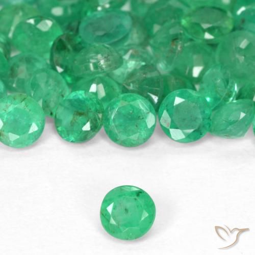 0.17ct 天然 ブリリアントグリーン エメラルド, ラウンド, SI