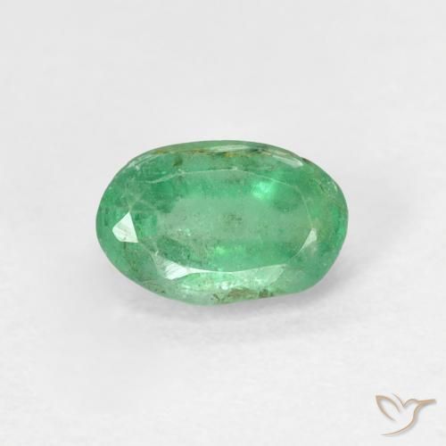 0.55ct 天然 ブルーグリーン エメラルド, 楕円形, SI
