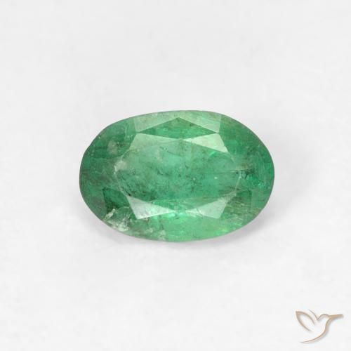 0.46ct 天然 ミディアムグリーン エメラルド, 楕円形, SI