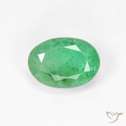 0.58ct 天然 鮮やかなグリーン エメラルド, 楕円形, SI