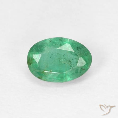 0.53ct 天然 ブルーグリーン エメラルド, 楕円形, SI