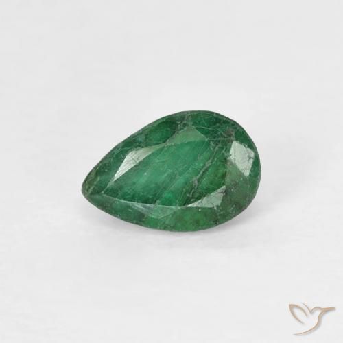 0.36ct 天然 ミディアムグリーン エメラルド, 洋梨の形, SI