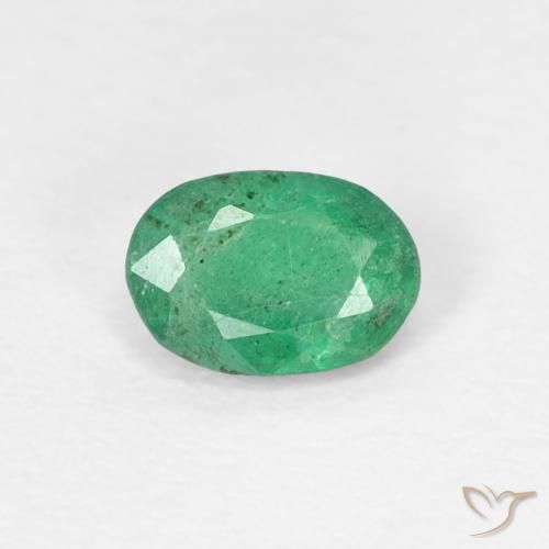 0.42ct 天然 ウォームグリーン エメラルド, 楕円形, SI