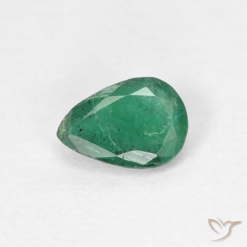 0.33ct 天然 ミディアムグリーン エメラルド, 洋梨の形, SI