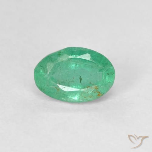 0.45ct 天然 クールグリーン エメラルド, 楕円形, SI