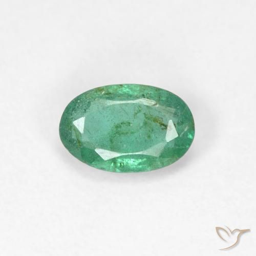 0.38ct 天然 クールグリーン エメラルド, 楕円形, VS-SI