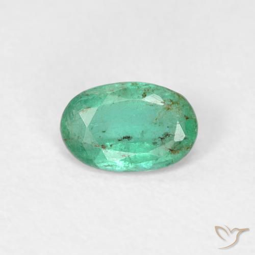 0.38ct 天然 ミディアムグリーン エメラルド, 楕円形, SI