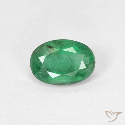 0.43ct 天然 ミディアム薄いグリーン エメラルド, 楕円形, SI