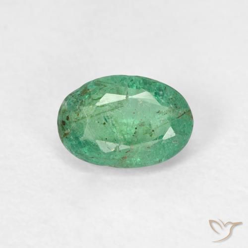 0.51ct 天然 クールグリーン エメラルド, 楕円形, SI