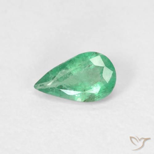 0.32ct 天然 濃いグリーン エメラルド, 洋梨の形, SI