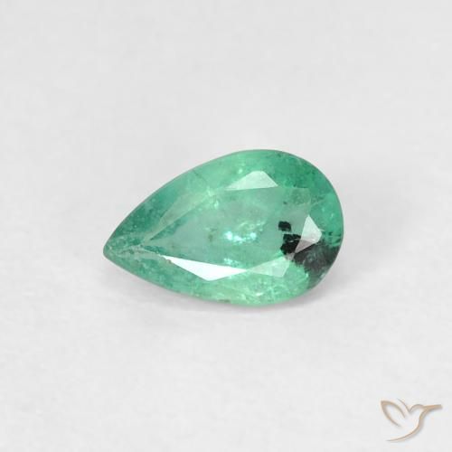 0.37ct 天然 ミディアムグリーン エメラルド, 洋梨の形, SI