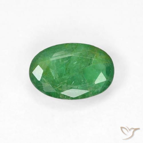 0.49ct 天然 ミディアムグリーン エメラルド, 楕円形, SI