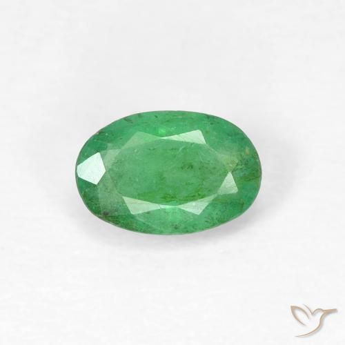 0.51ct 天然 ミディアムグリーン エメラルド, 楕円形, SI