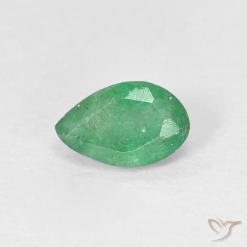 0.41ct 天然 ミントグリーン エメラルド, 洋梨の形, SI