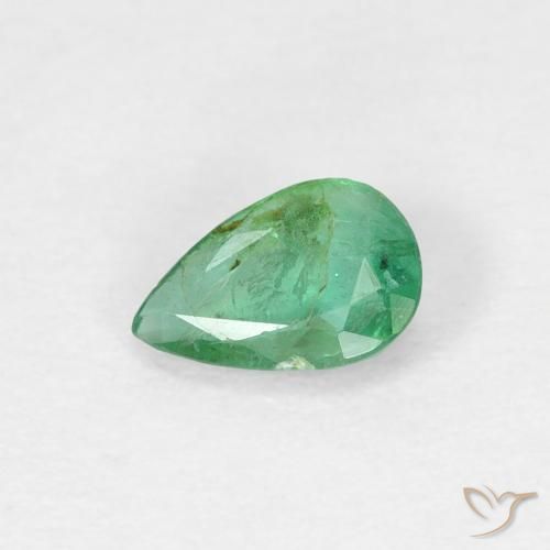 0.32ct 天然 クールグリーン エメラルド, 洋梨の形, SI
